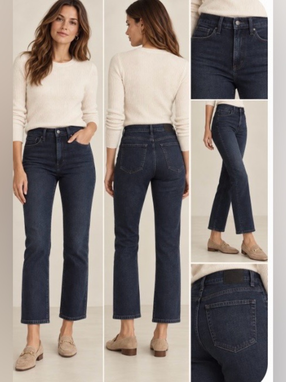 Banana Republic Women's Dark Denim Straight-Leg Jeans
